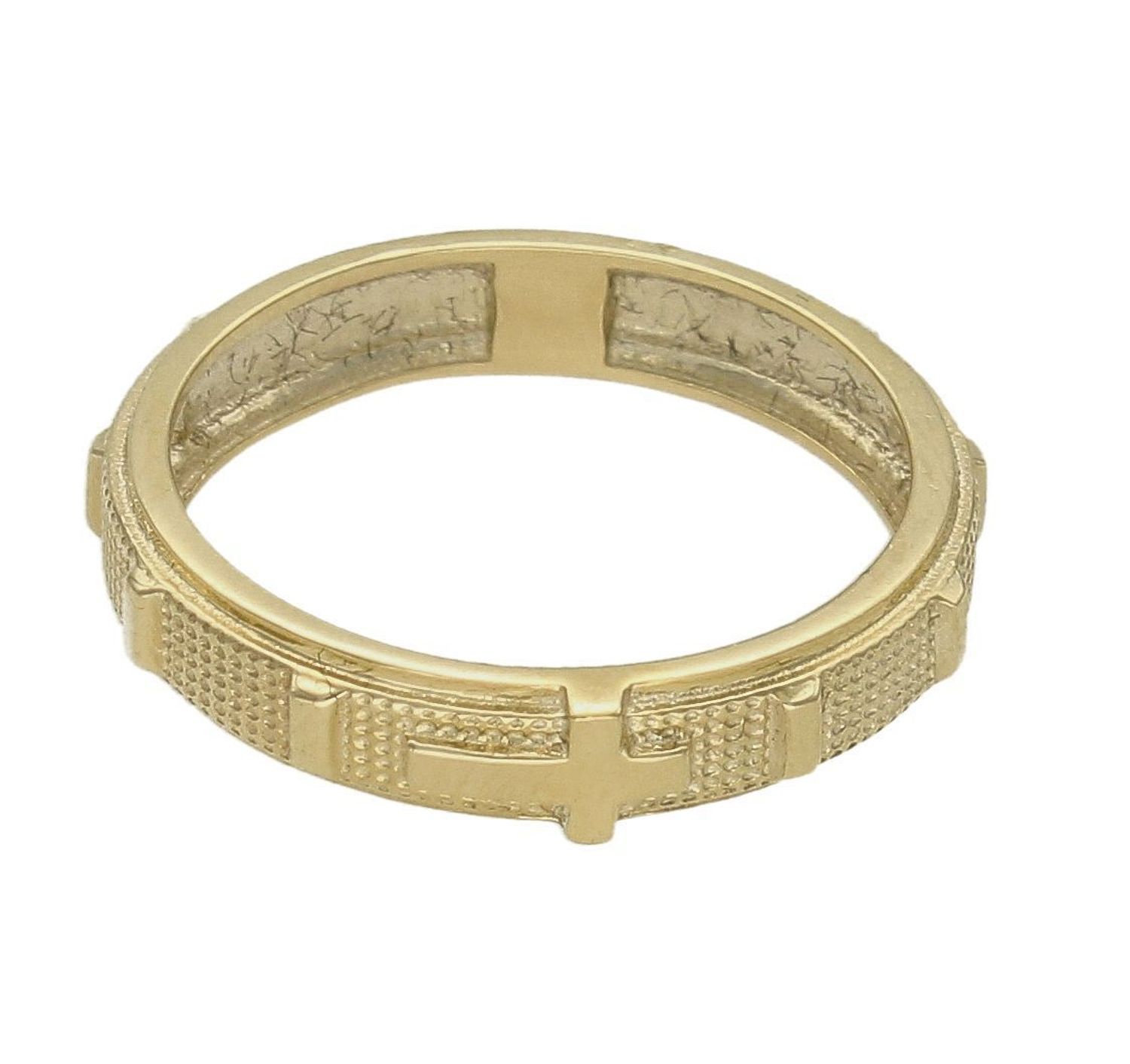 Złoty pierścionek 333 grawerowany z ozdobnym krzyżykiem. Złoty pierścionek grawerowany. Złoty pierścionek obrączka. Złoty pierścionek z żółtego złota. Pierścionek złoty damski. Pierścionek złoty idealny na prezent (2).jpg